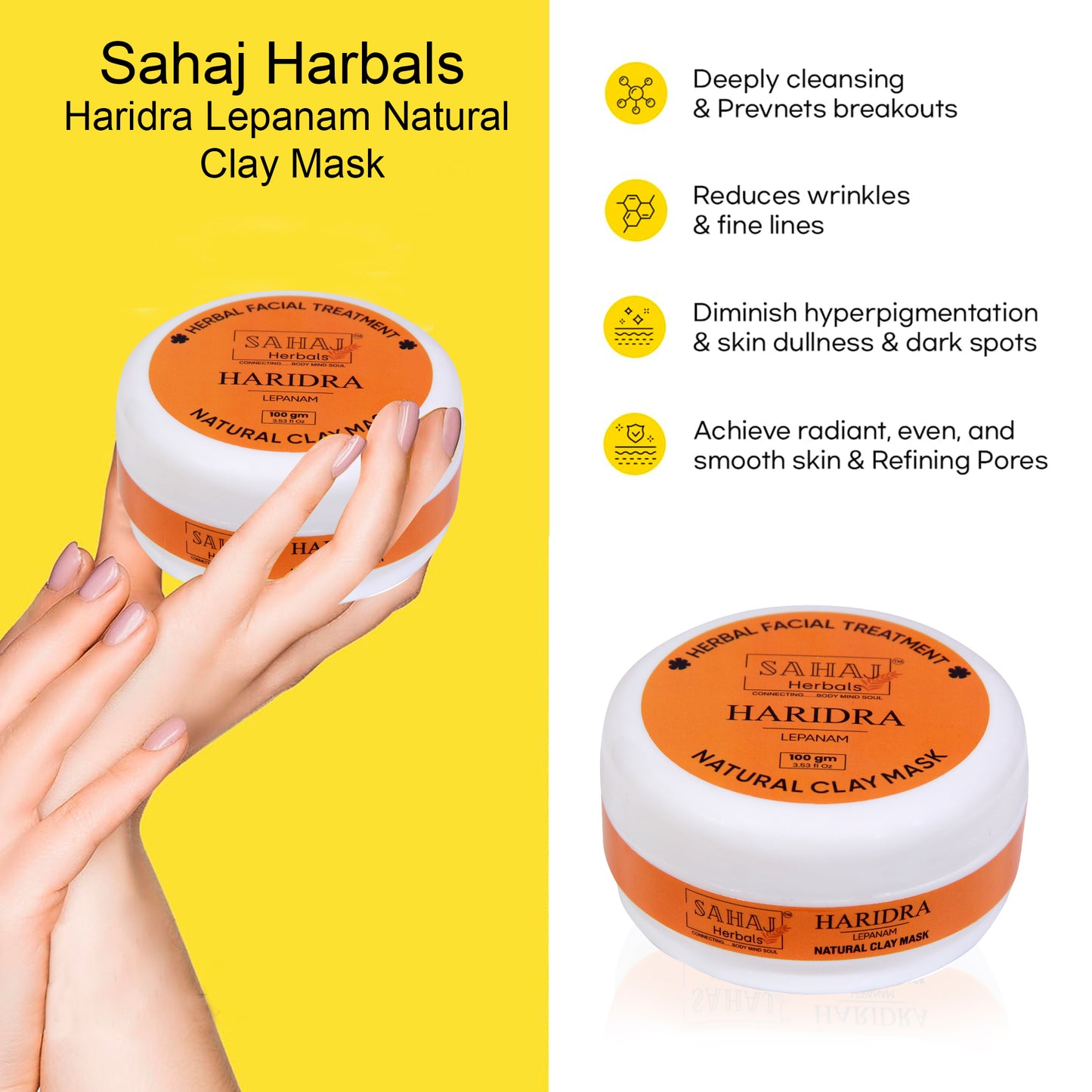 Sahaj Haridra Ayurvedic clay Mask with Turmeric