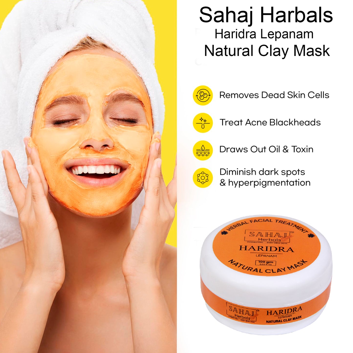 Sahaj Haridra Ayurvedic clay Mask with Turmeric